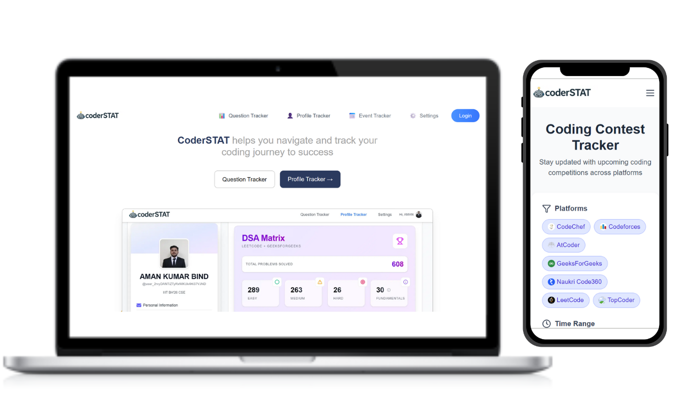 CoderStat : All in One coding portfolio tracker and tool